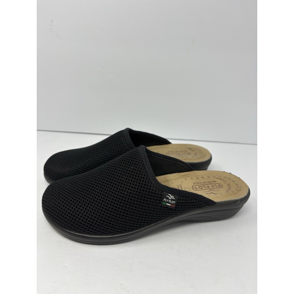 Fly Flot Anatomic Anti-Shock Comfort Mesh Clog Slippers Black Women's Size 8.5